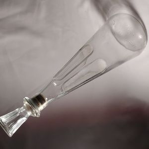 Vintage Glass Liquor Bottle Decanter Faceted Sides